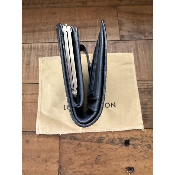 Louis Vuitton Wallet W/Dust Bag Black Matte Vernis Monogram Leather Bifold - Picture 6 of 14